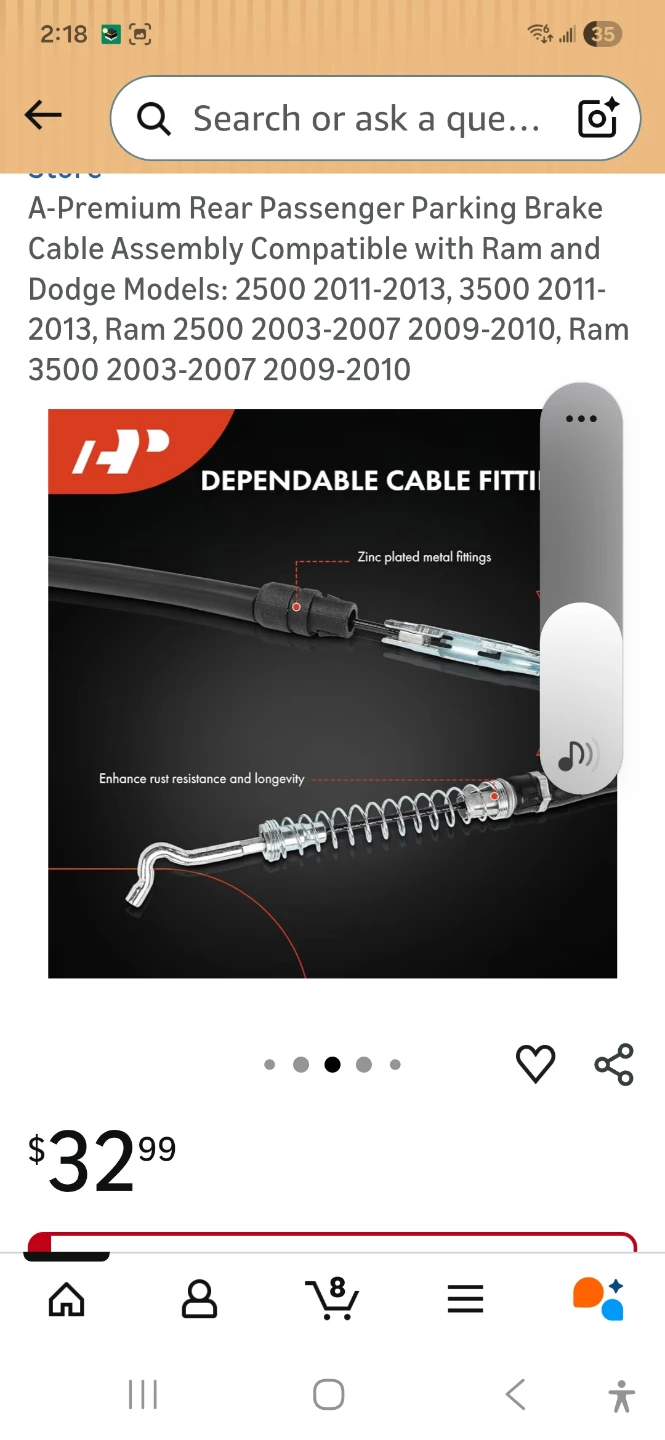 Rear Parking Brake Cable - photo 2
