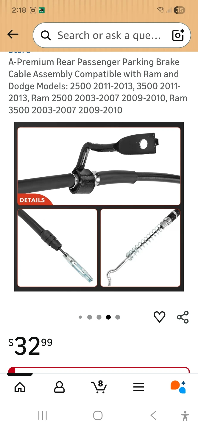 Rear Parking Brake Cable - photo 3