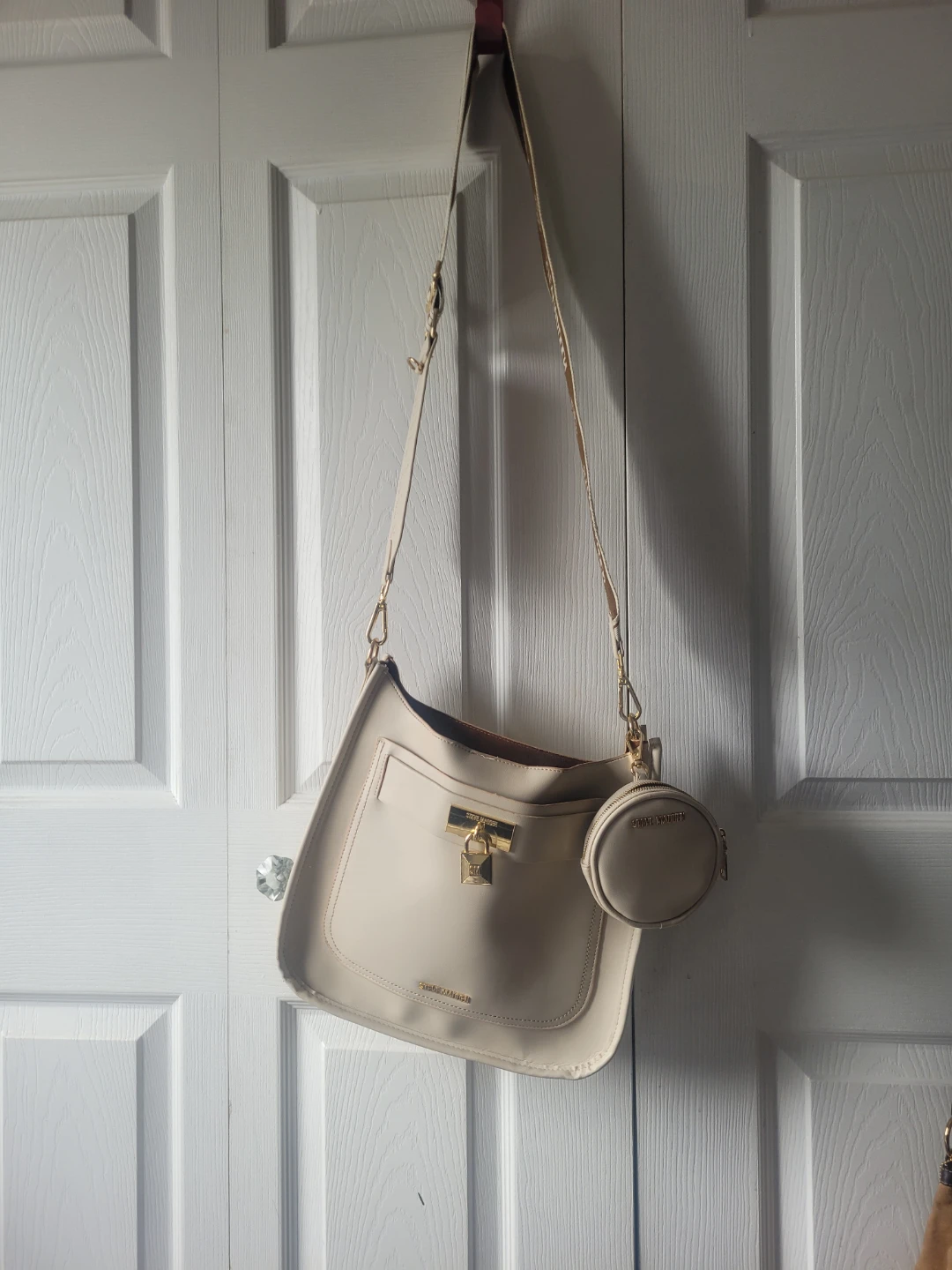 Steve Madden Cream Crossbody Bag with Coin Pouch