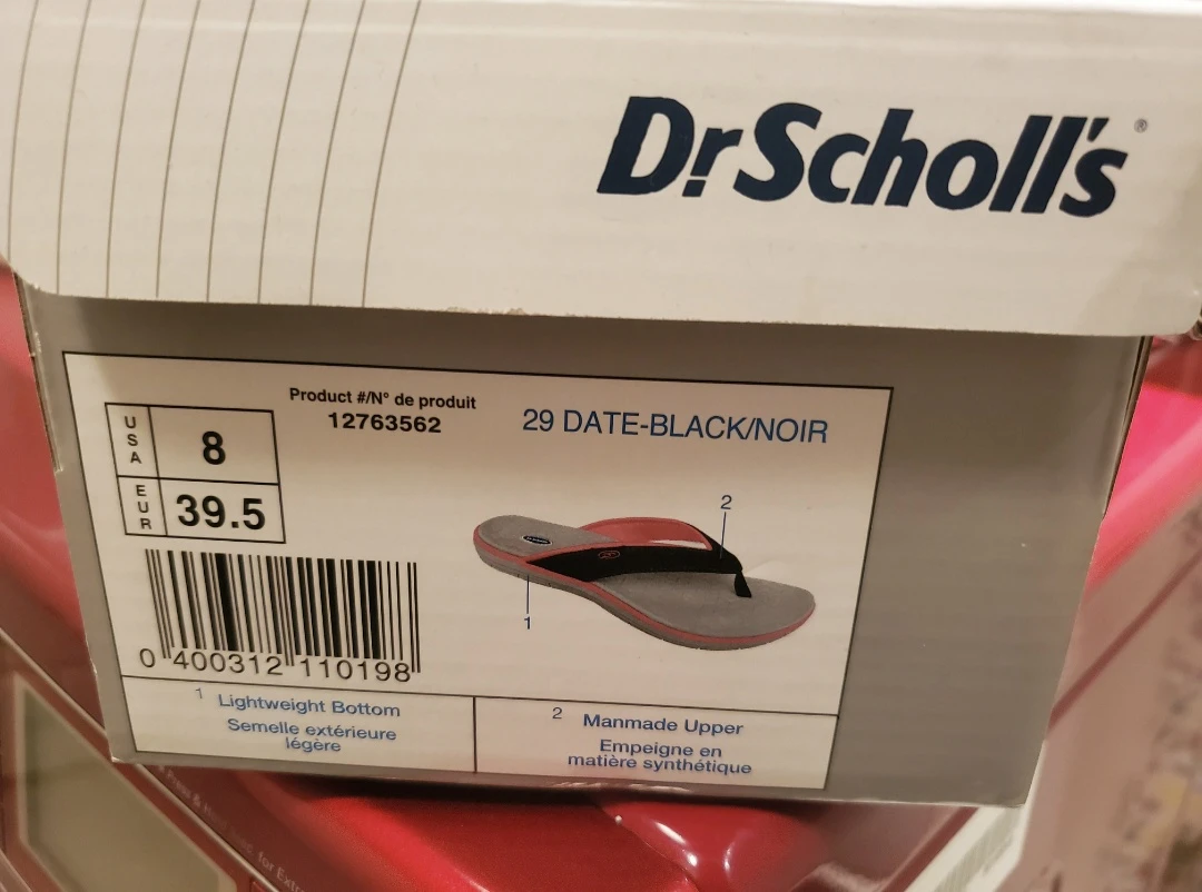Dr. Scholl's Women's Flip Flops - Size 8 - Black/Red - photo 2