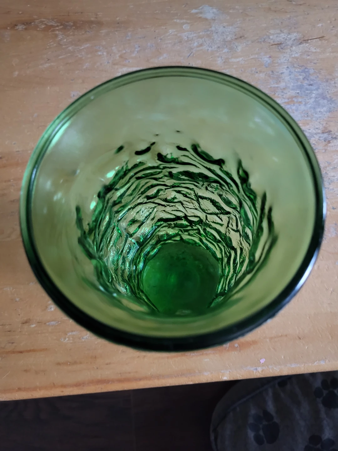 Textured Green Glass Vase