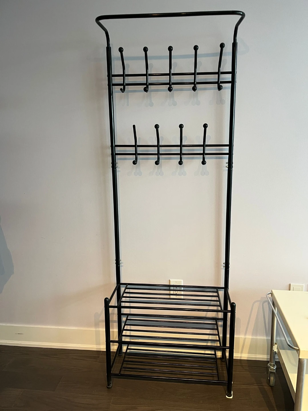 Black Ikea NIPÅSEN coat rack and bench