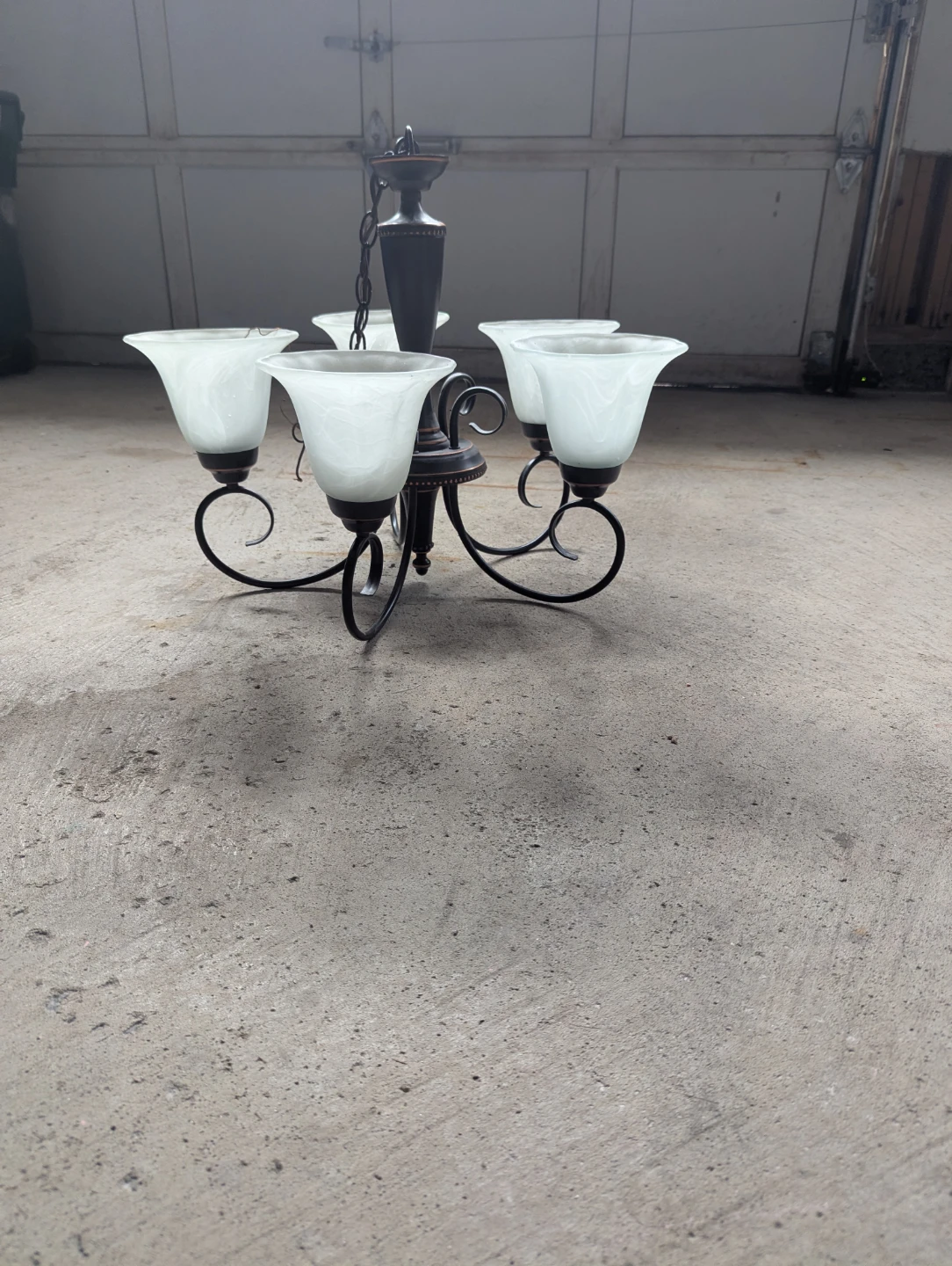 5-Light Chandelier with Frosted Glass Shades - photo 2