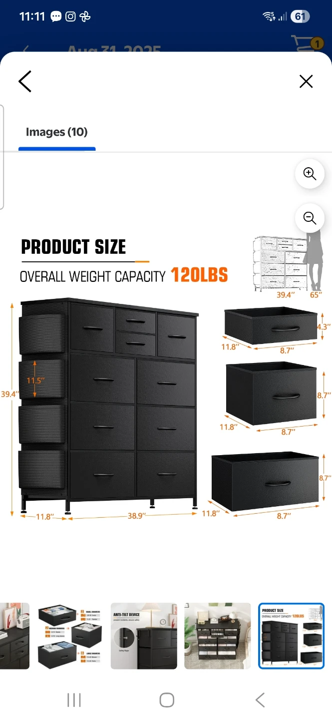Black Drawer Dresser - photo 2