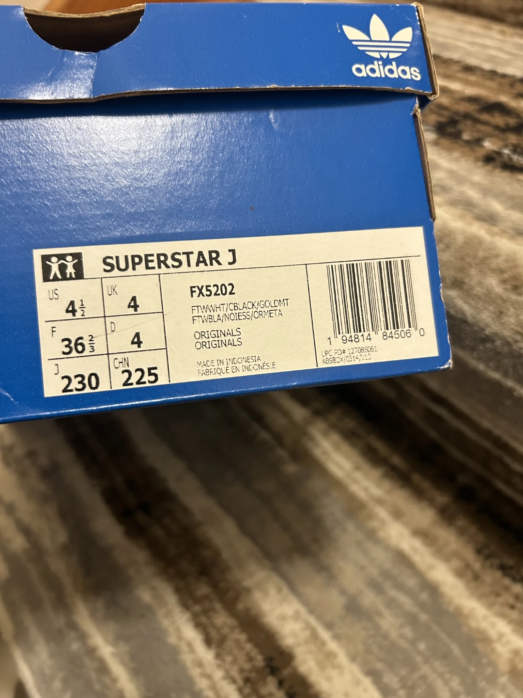 Adidas Superstar J Kids Shoes White Black FX5202 Size 4.5 US - photo 4