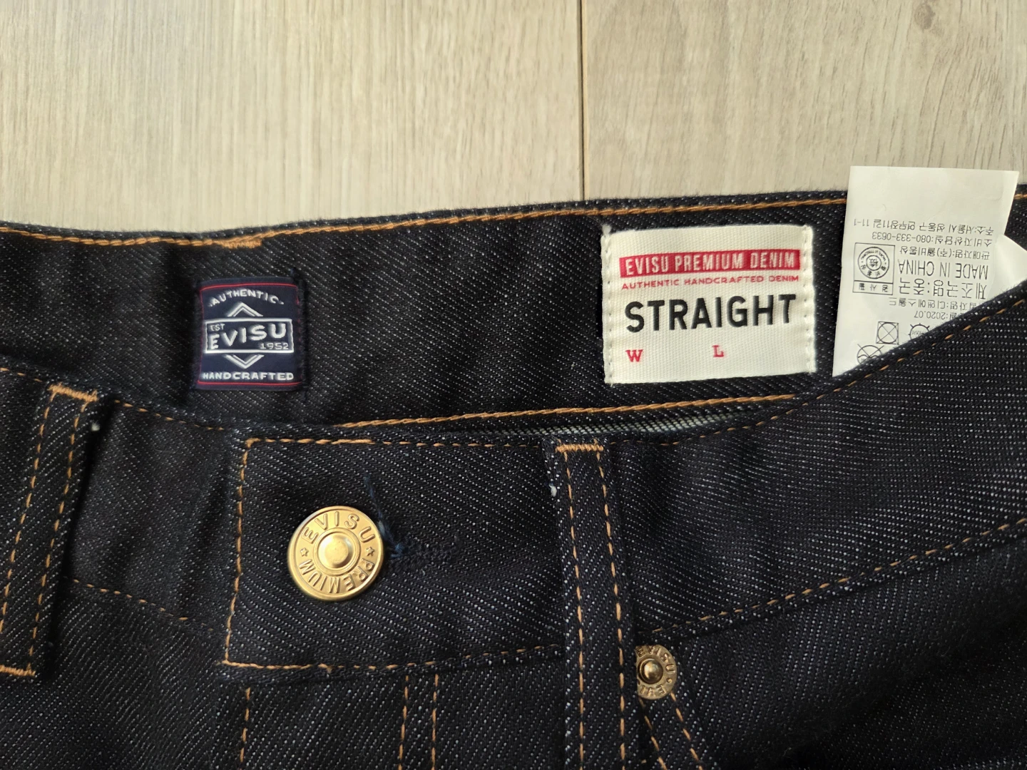 Evisu Premium Denim Straight Jeans Indigo Size L - photo 3