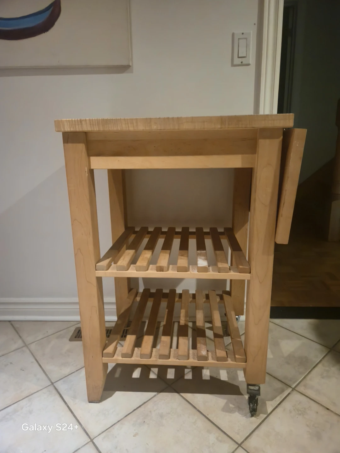 Wooden Kitchen Cart with Drop Leaf - photo 3