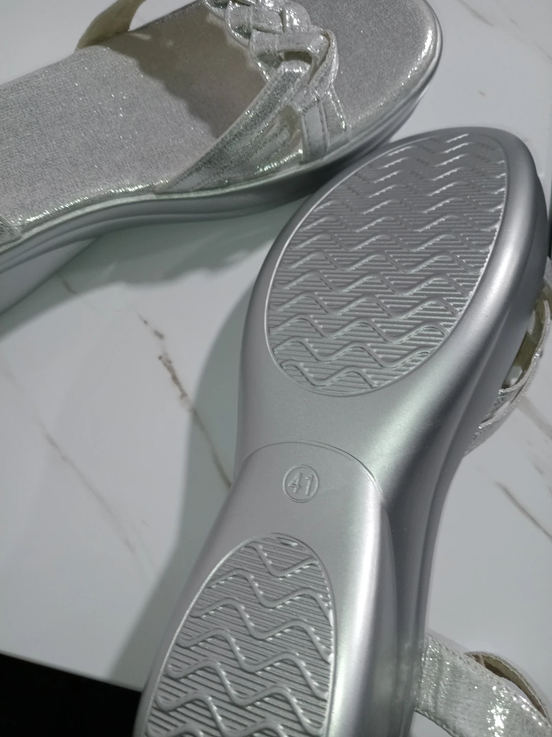 JIAODUO Silver Women's Wedge Sandals Size 41 - photo 3