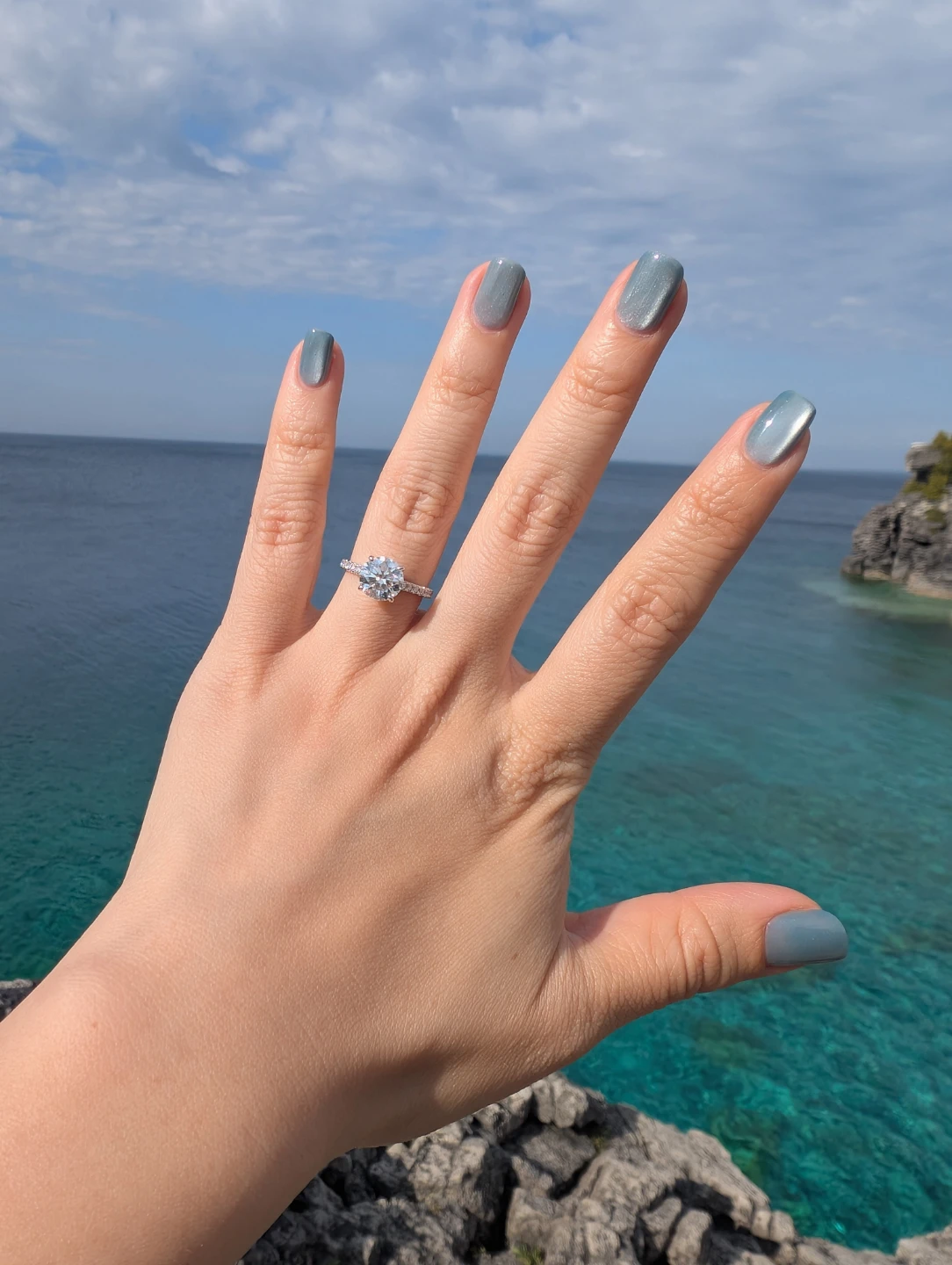 2ct Moissanite  Engagement Ring | 925 Sterling Silver - photo 3