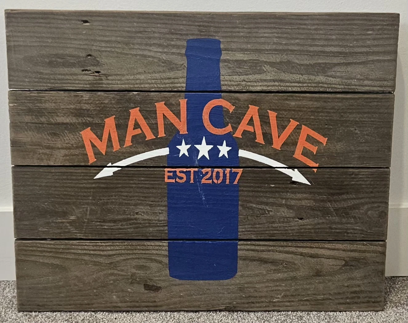 Man Cave Est 2017 Wooden Sign