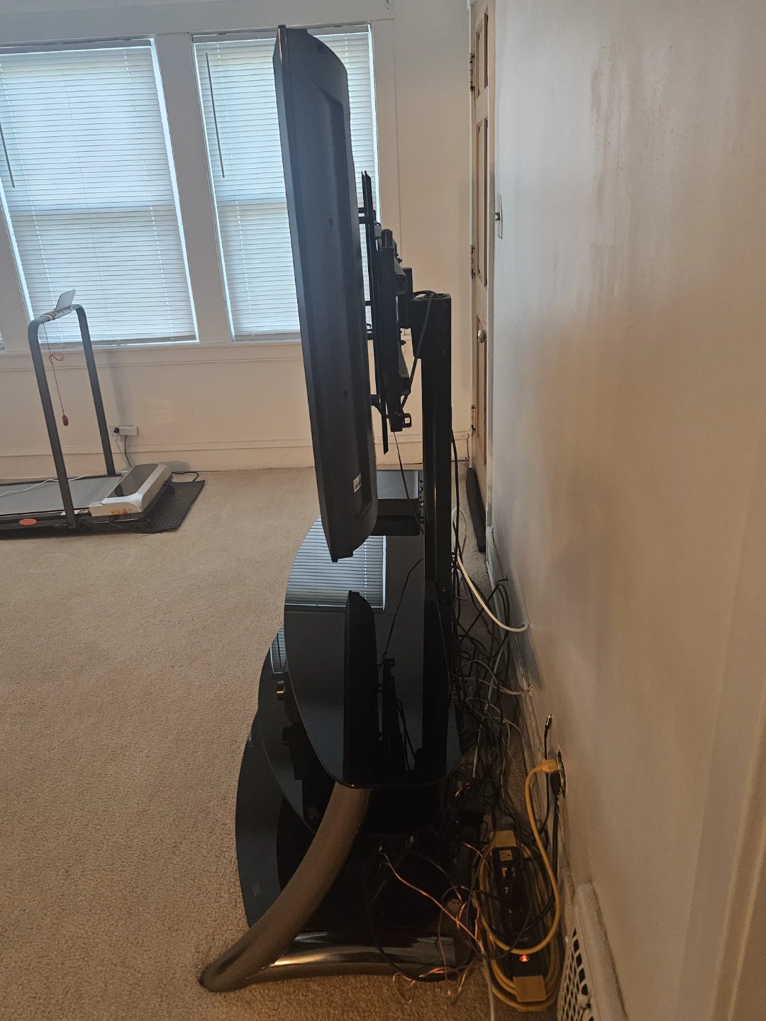 Black Glass TV Stand with Media Console (VISIO TV Included) - photo 5