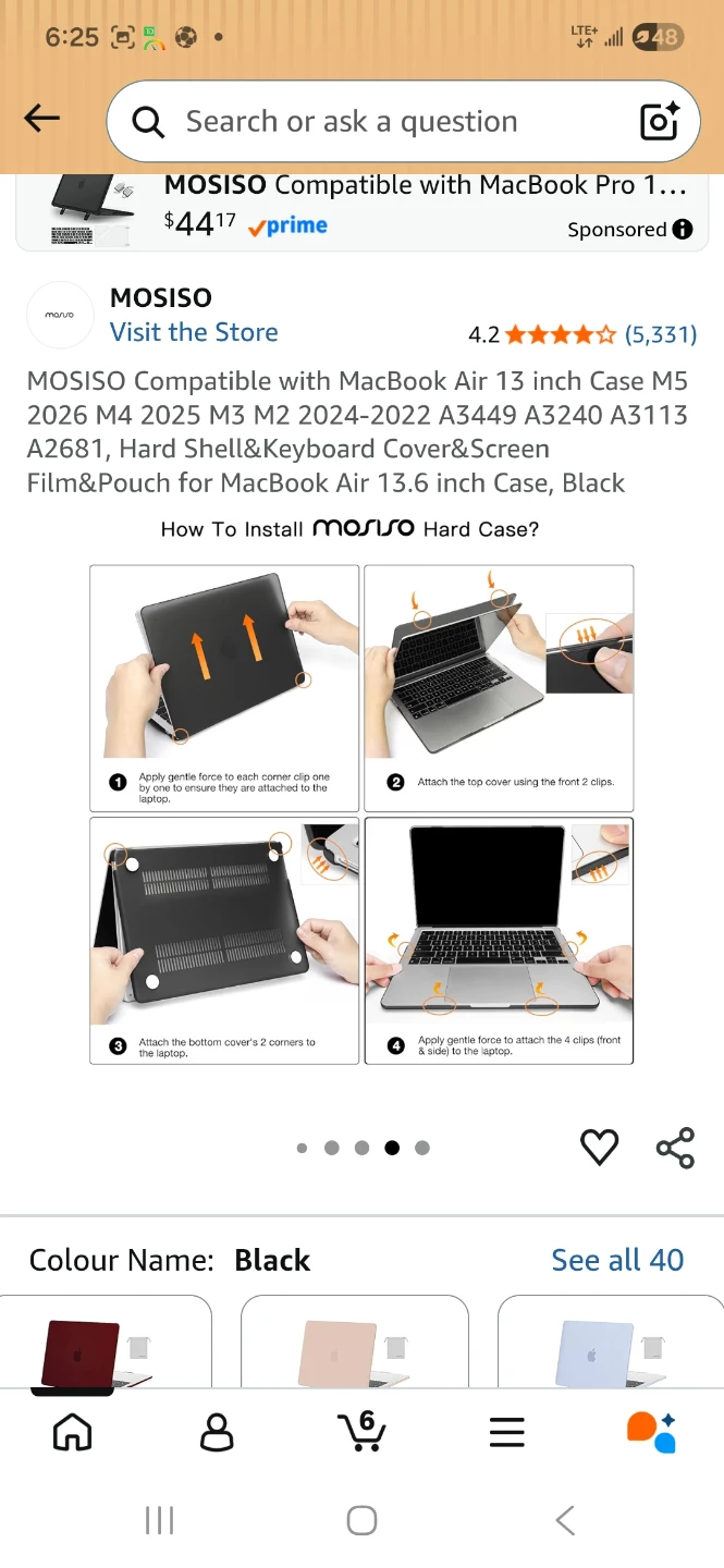 MOSISO Compatible with MacBook Air 13 inch Case, Black - photo 2