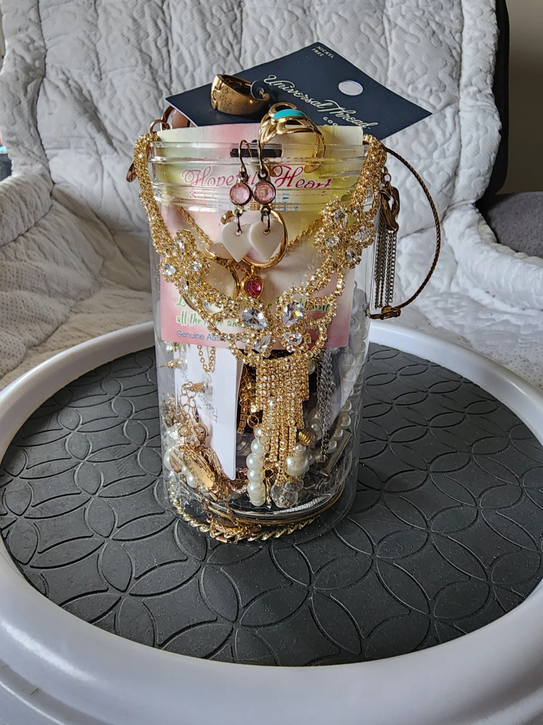 Assorted Jewellery in Jar