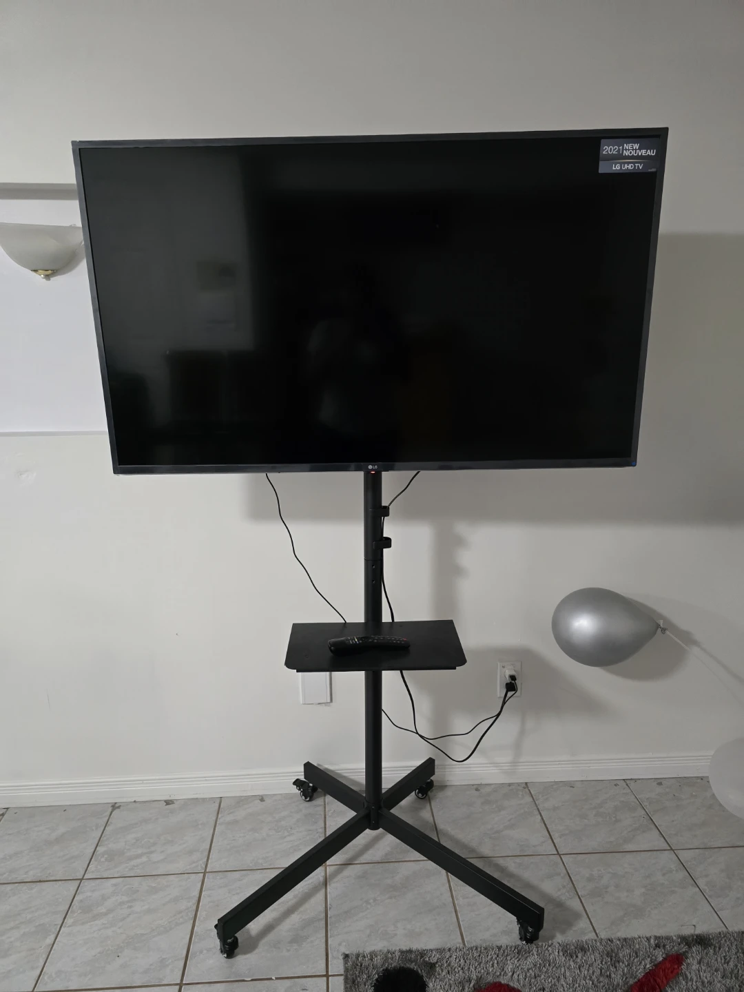 Rolling TV Stand with Shelf