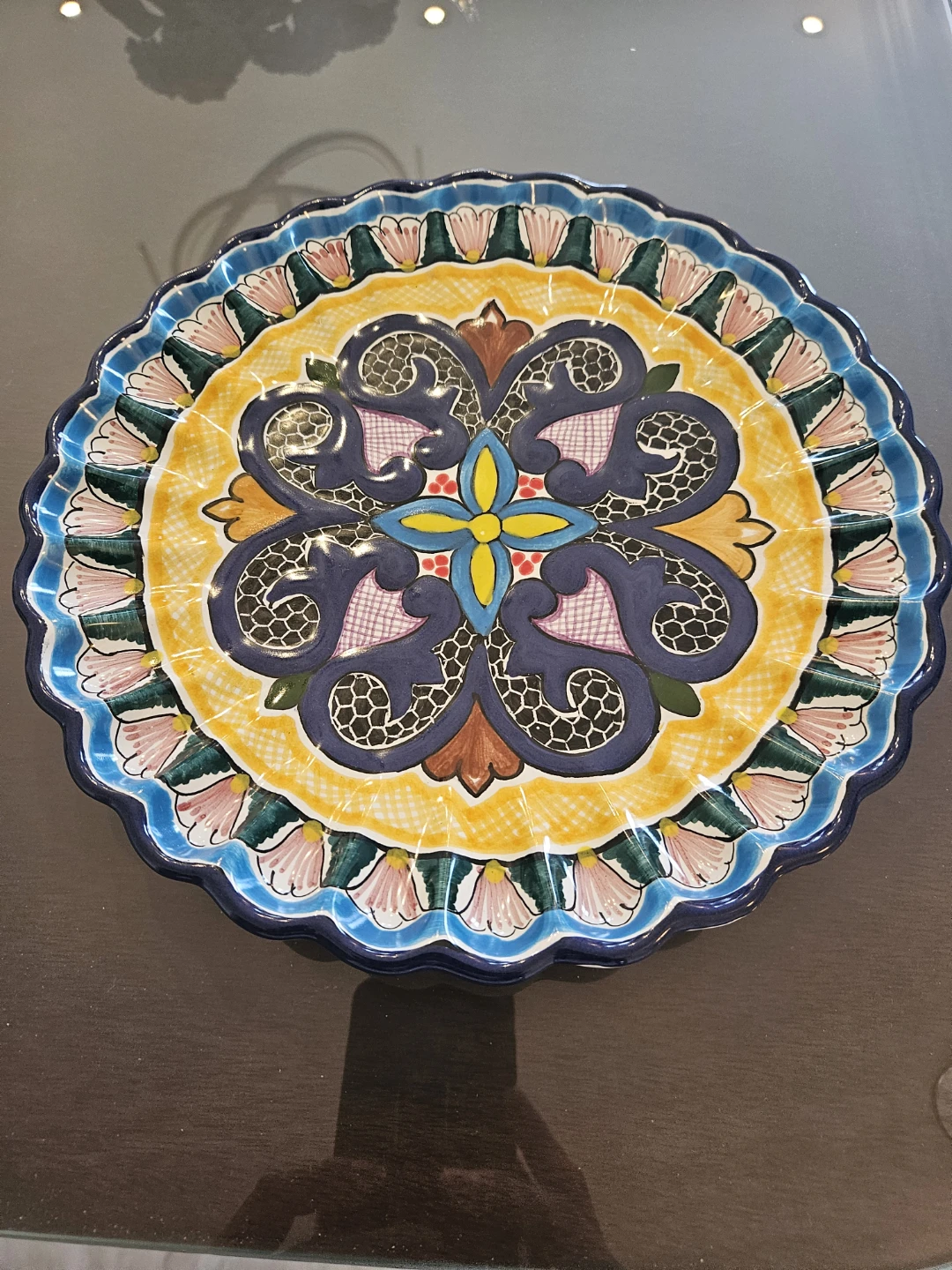 Hernandez Talavera Style Ceramic Plate