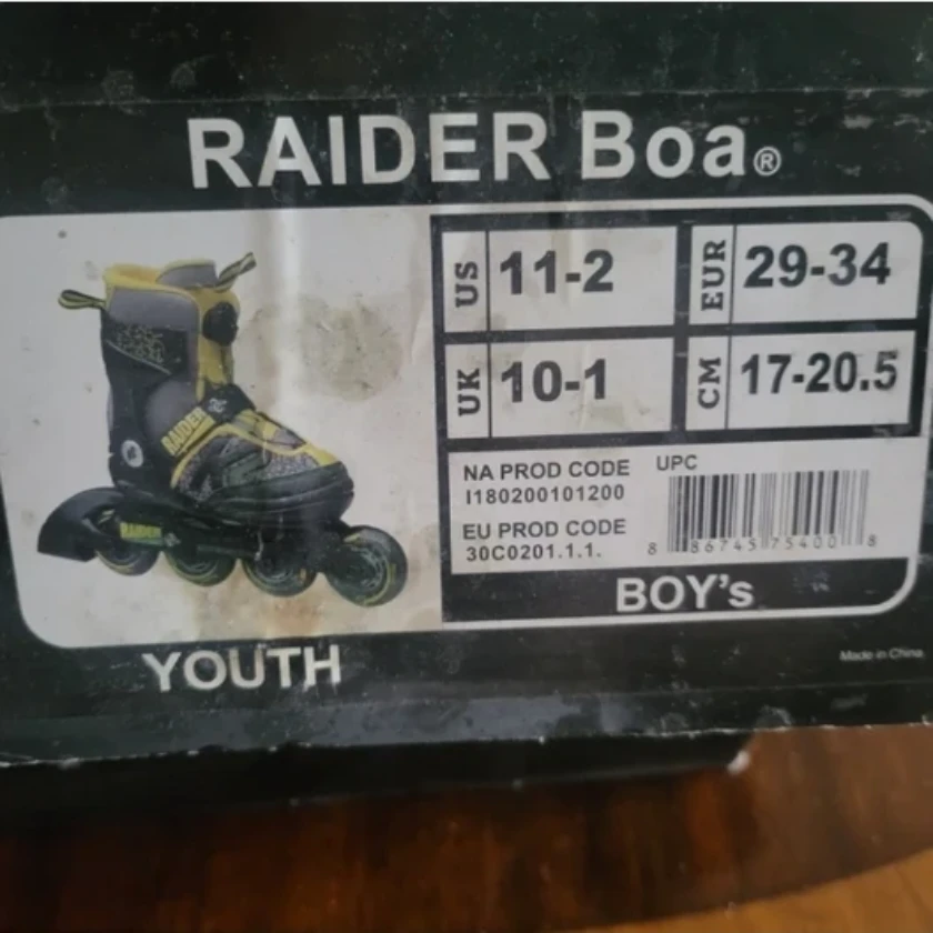 K2 Raider Boa Youth Inline Skates US 11-2