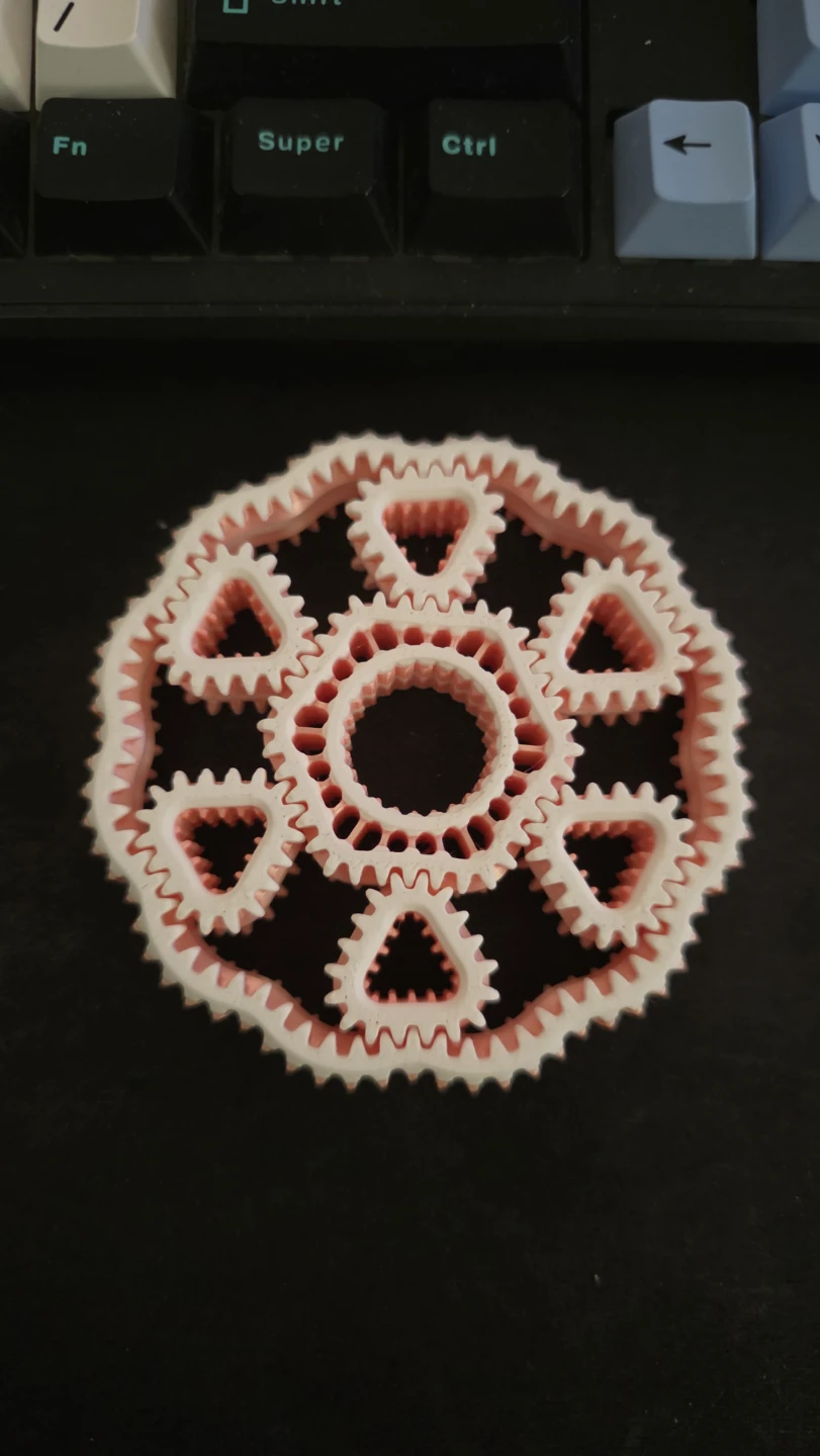 Planetary Gears Fidget Spinner (white & pink)
