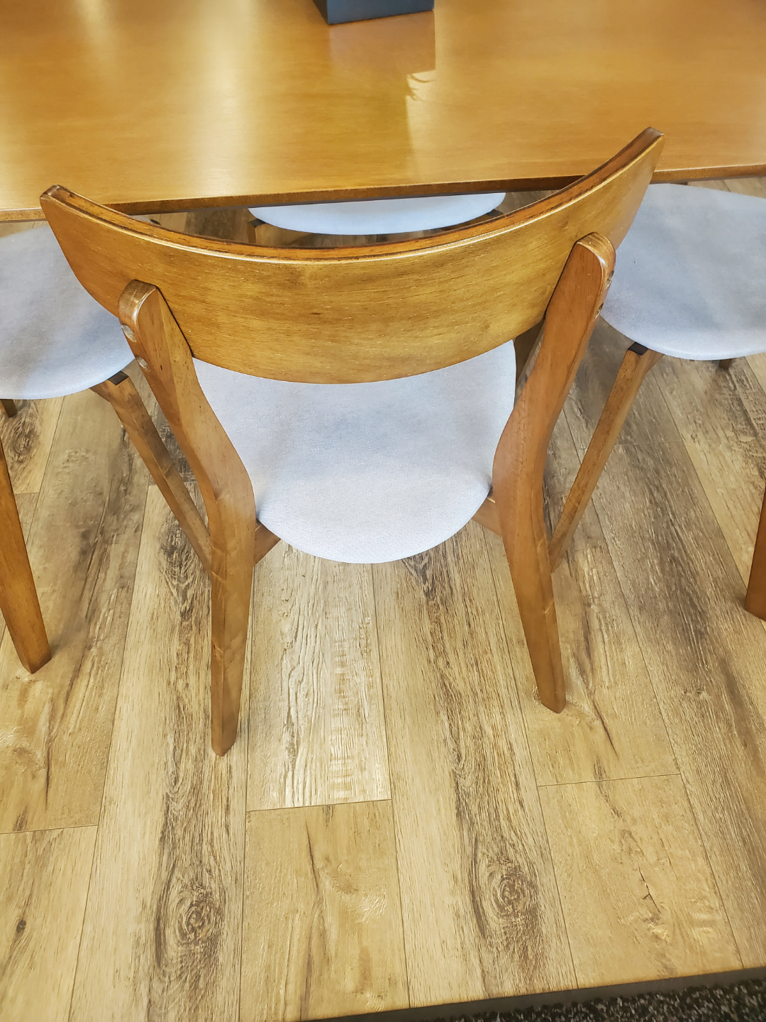 Mid-Century Modern Style Wood Dining Chair with Upholstered Seat - photo 4