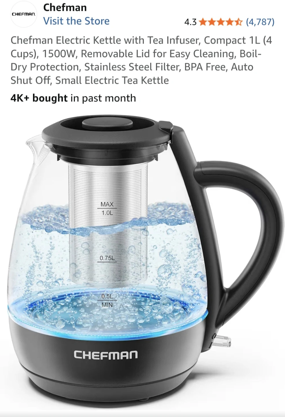 Moving Sale - Chefman Electric Kettle