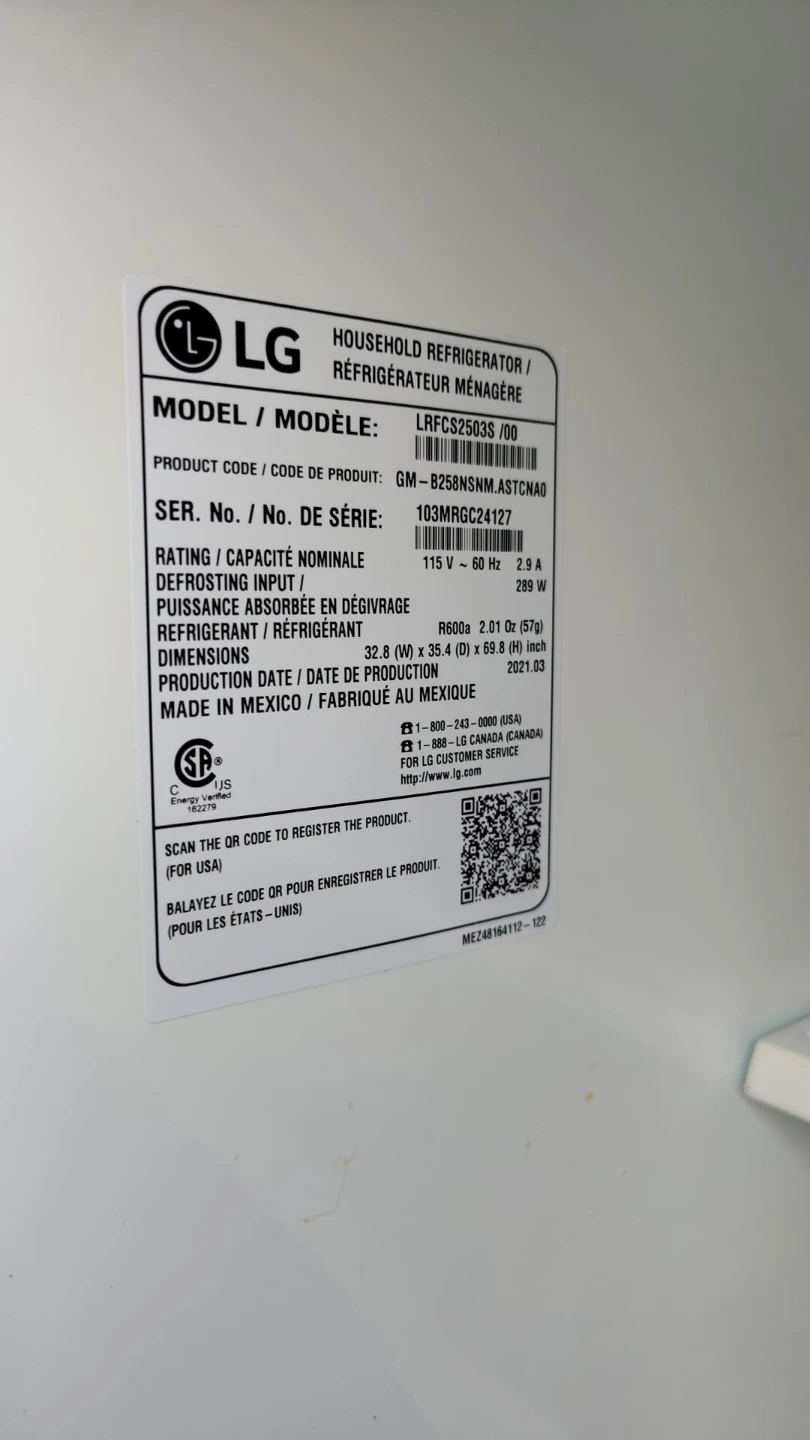 LG French Door Refrigerator LRFC25035/00 - photo 4