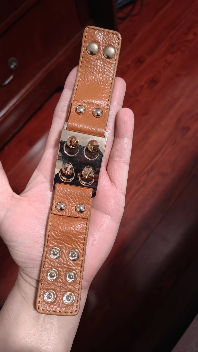 Spiked Faux Leather Cuff Bracelet