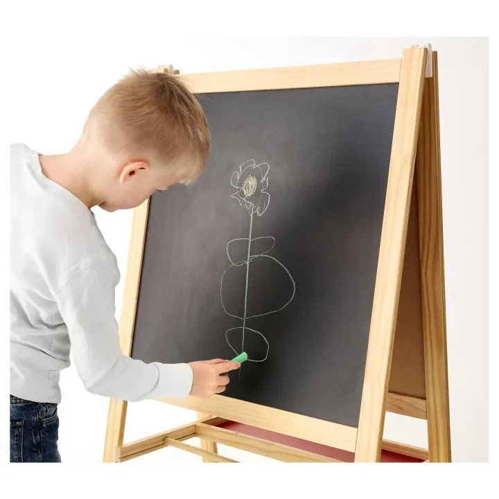 Wooden Easel Chalkboard with Red Tray - photo 2