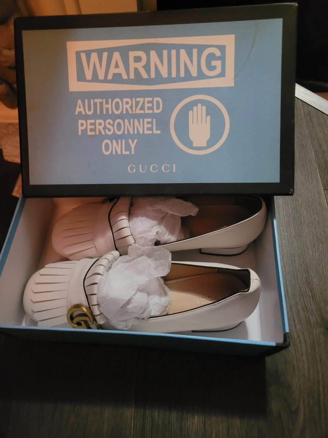 Gucci White Leather Horsebit Loafers Size 40
