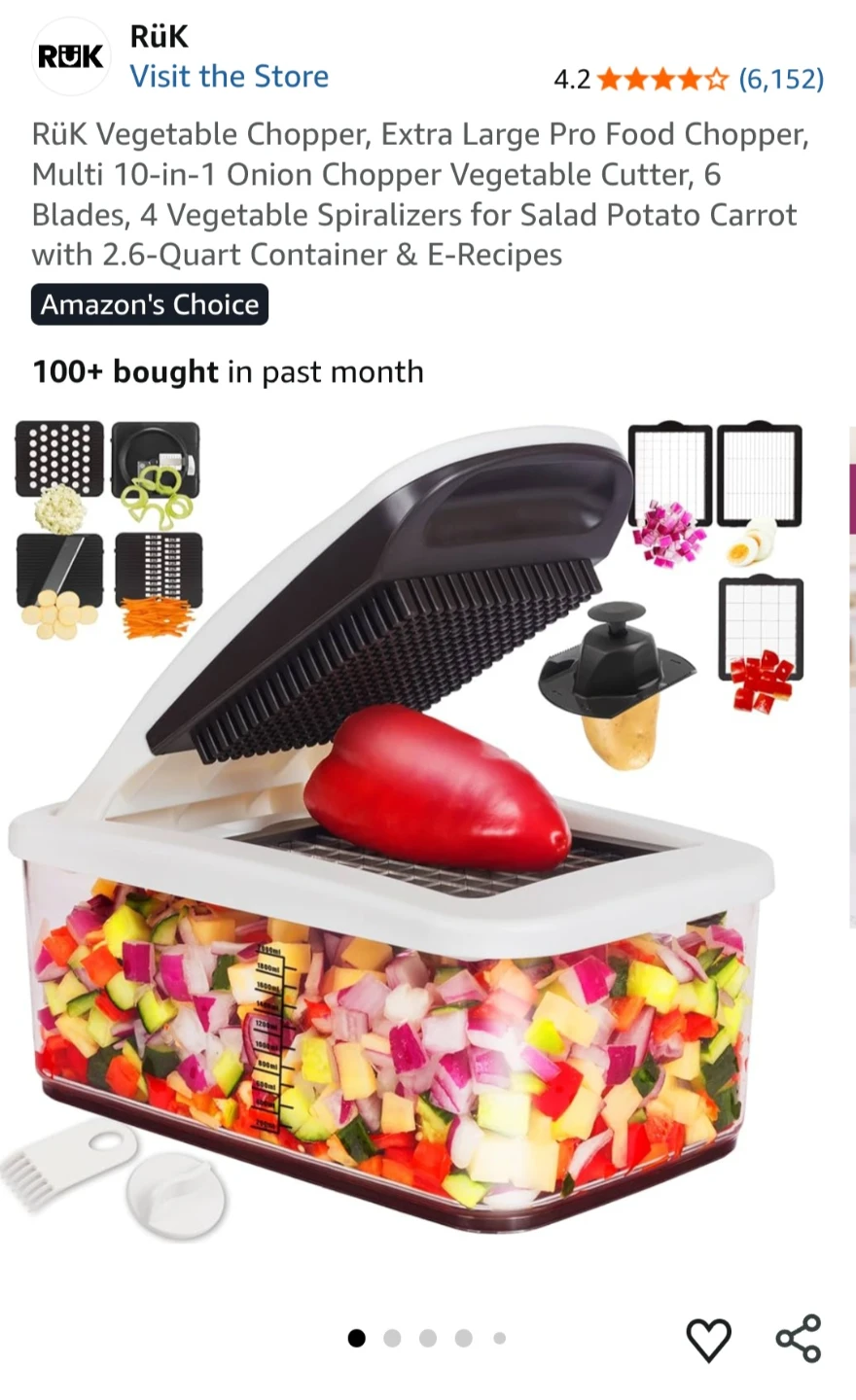 [NEW] RÜK Vegetable Chopper 10-in-1 Extra Large Pro Food Chopper - photo 2
