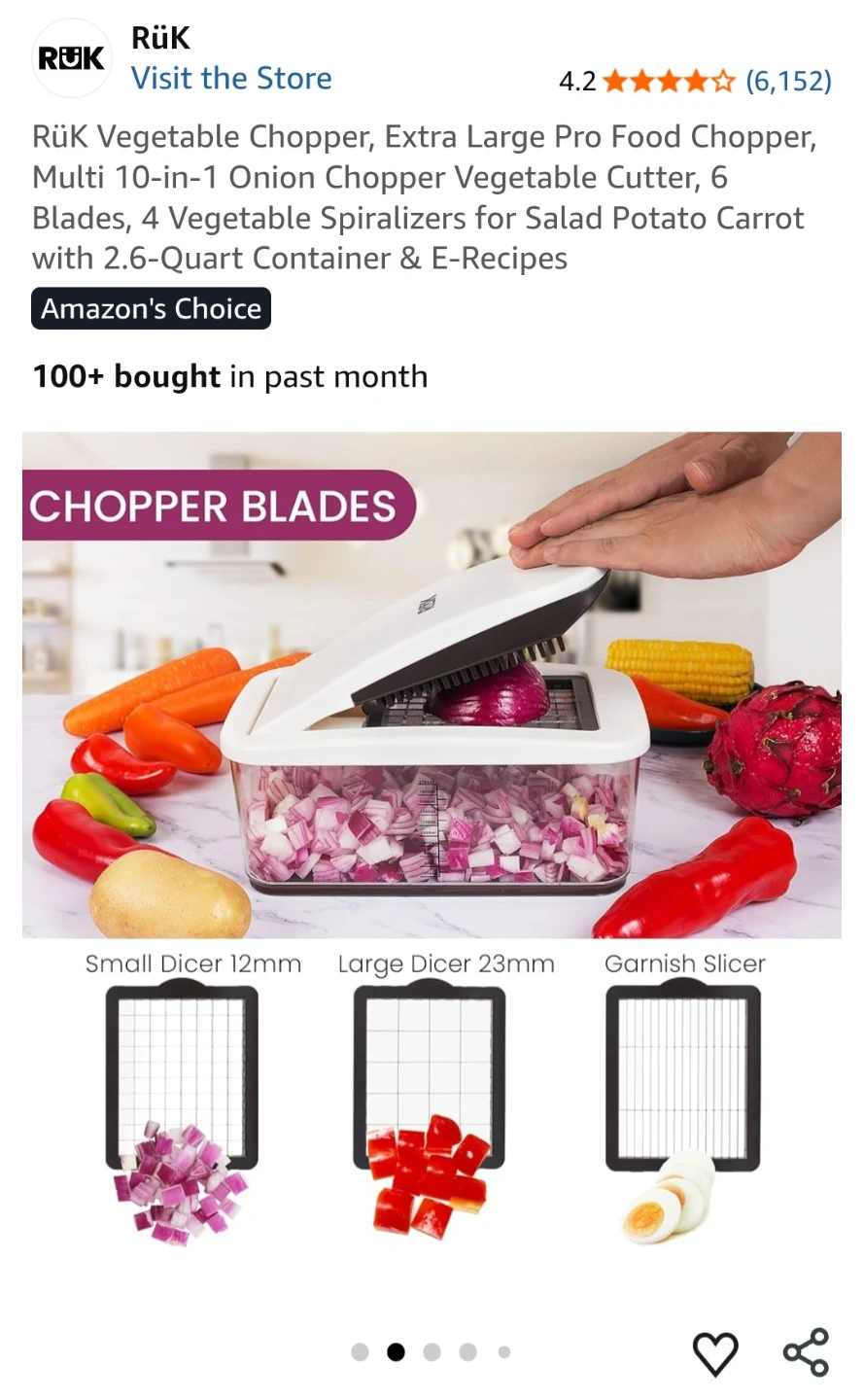 [NEW] RÜK Vegetable Chopper 10-in-1 Extra Large Pro Food Chopper - photo 3