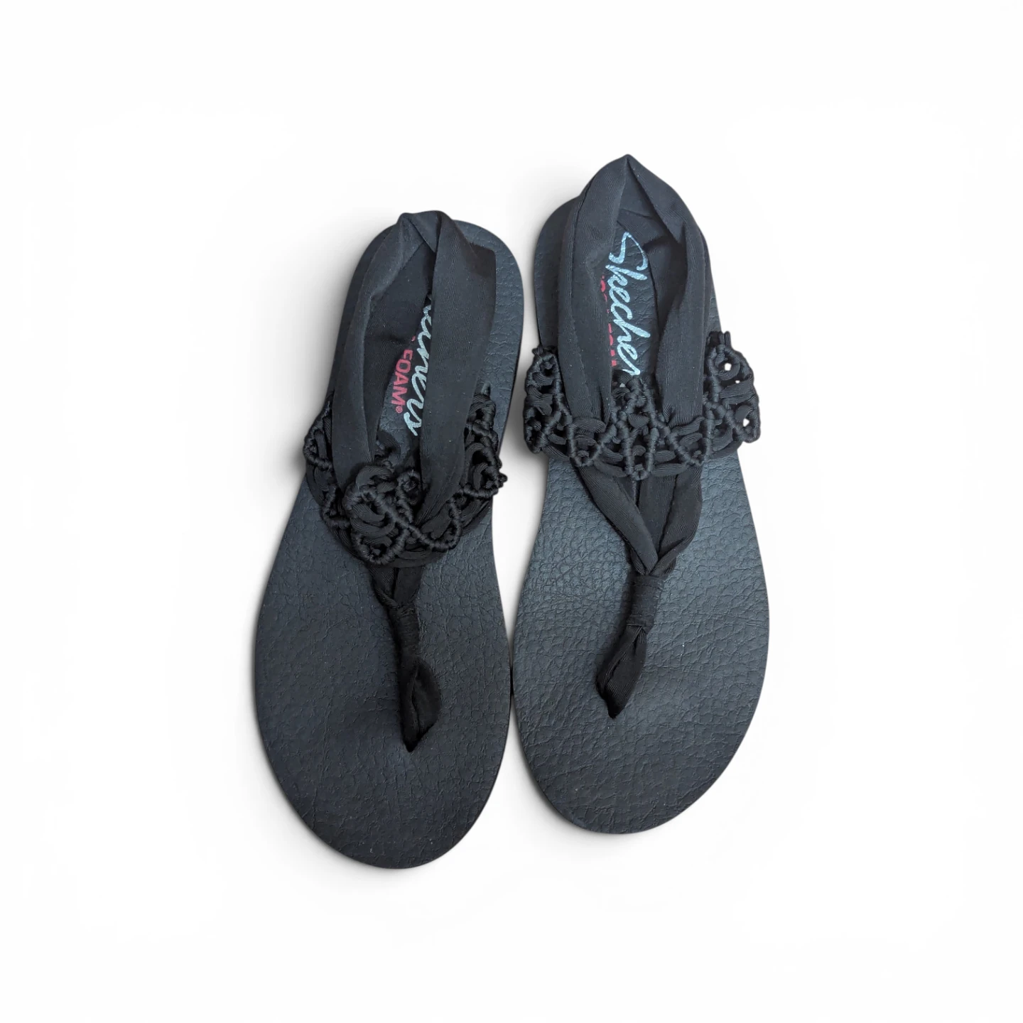 LIKE NEW womens yoga foam sandals Approx 8-9 Black worn once - photo 4