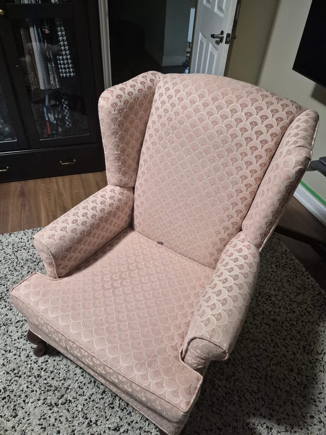 Pink Wingback Accent Chair