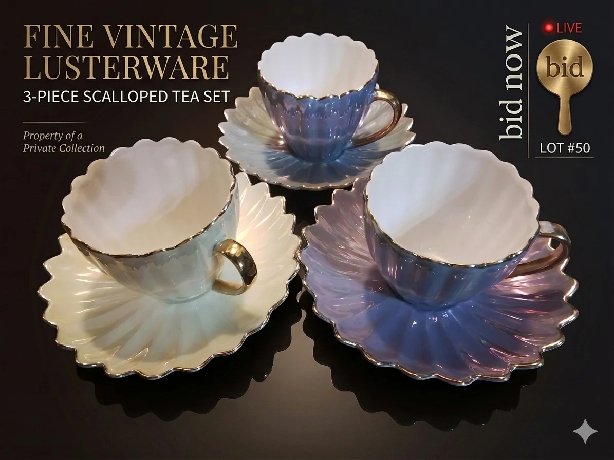 Vintage Alpine Cuisine Germany Iridescent Lusterware Demitasse