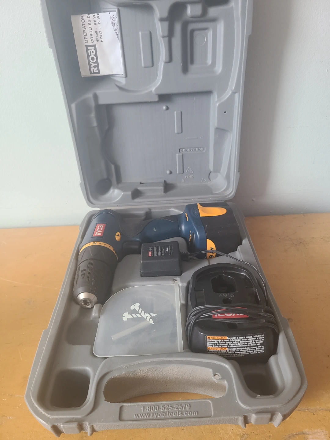 RYOBI Model # HP696 9.6V Cordless Drill/Driver Kit Power Tool - photo 3