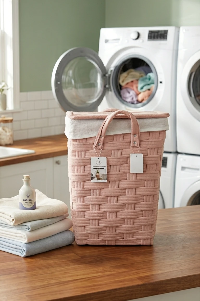 Heritage Living Laundry Basket - Pink
