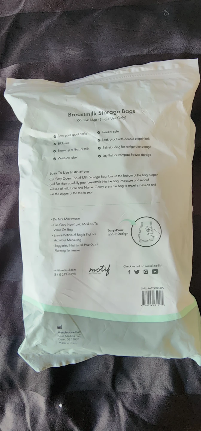 Motif Medical Breastmilk Storage Bags - 275 Count - photo 2