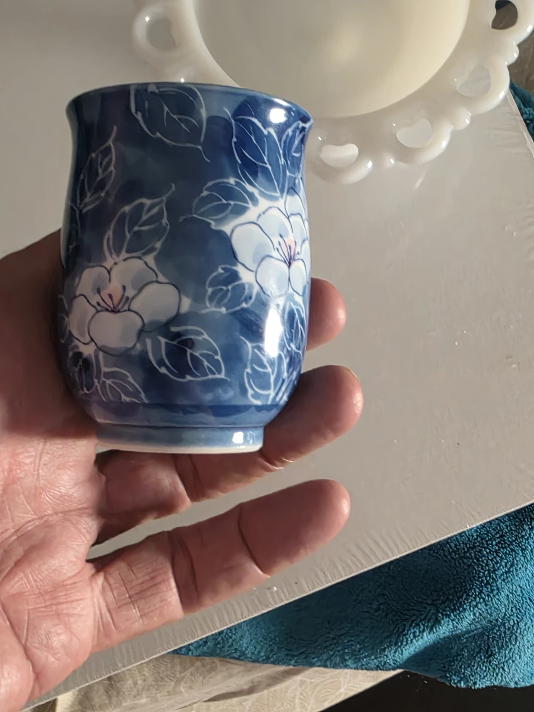 Arita pircelain Blue Floral Ceramic Tea Cup - photo 3