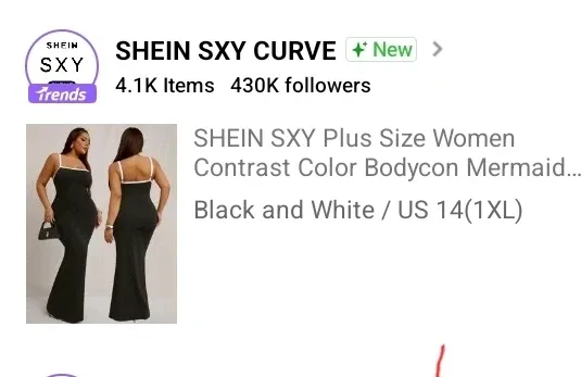 SHEIN SXY Plus Size Contrast Color Bodycon Mermaid Dress - photo 2