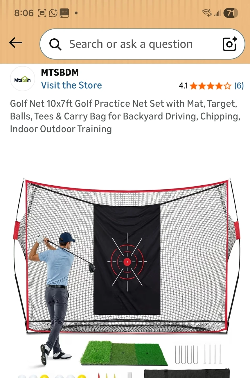 Golf practice net