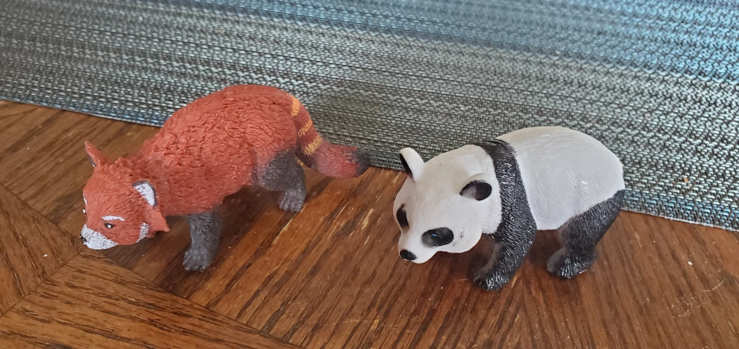 Toy Animal Figures - Shark, Panda, Red Panda