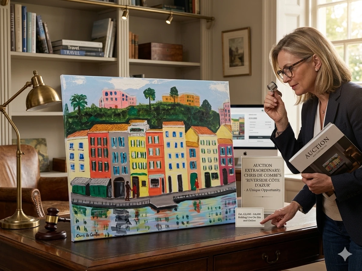 Chris de Combe "Harbor Vista" Acrylic on Canvas Painting