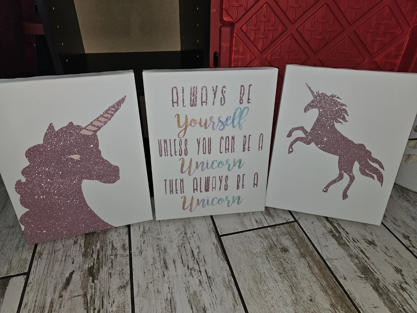 Set of 3 Unicorn Canvas Wall Art