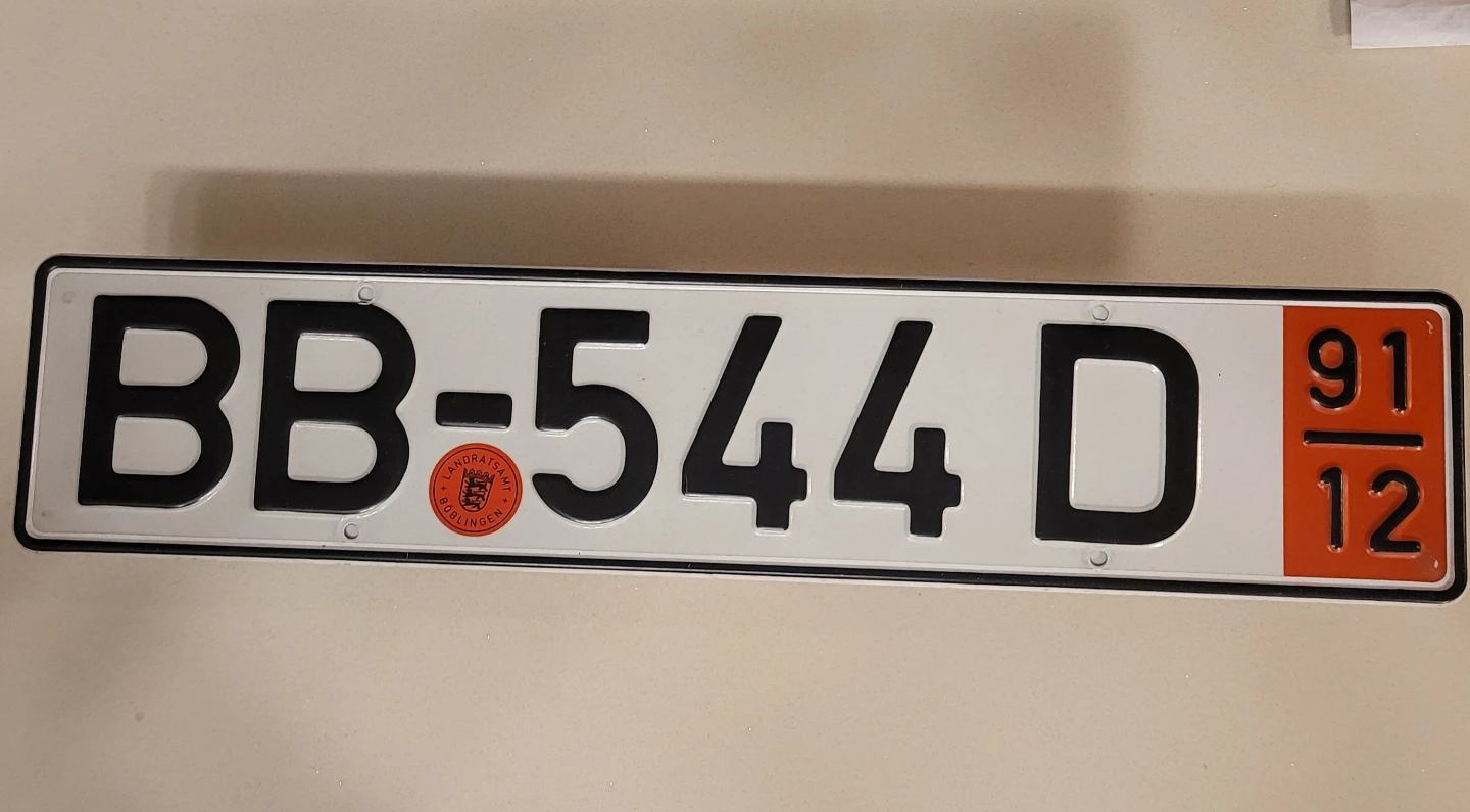 German License Plate BB-544 D