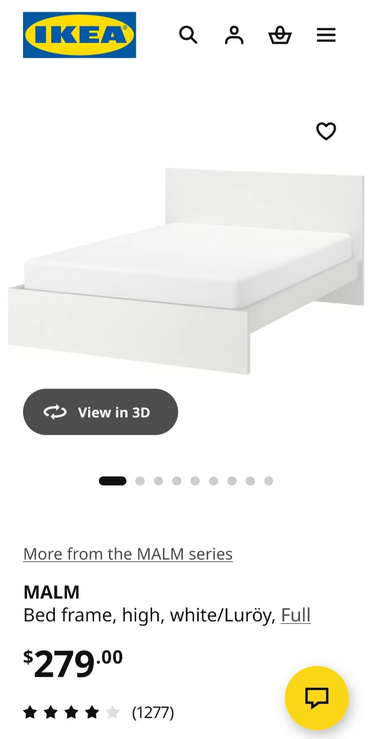 *Ikea White Malm Bed Frame-Like New - photo 3