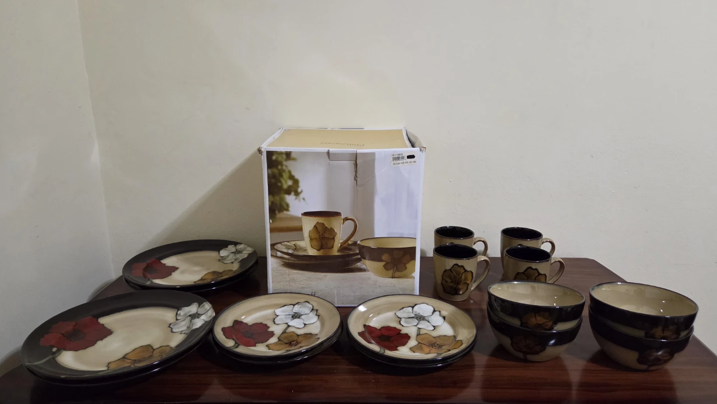 Pfaltzgraff Painted Poppies Complete 16-Piece Dinnerware Set - photo 2