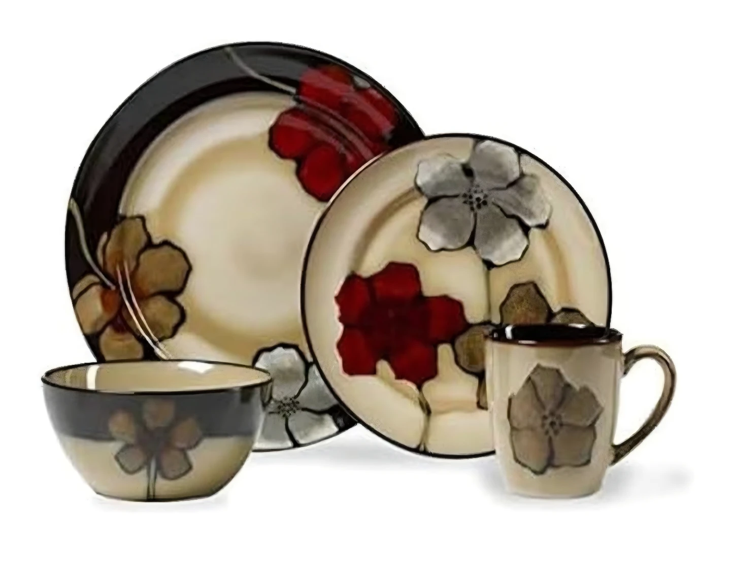 Pfaltzgraff Painted Poppies Complete 16-Piece Dinnerware Set - photo 5