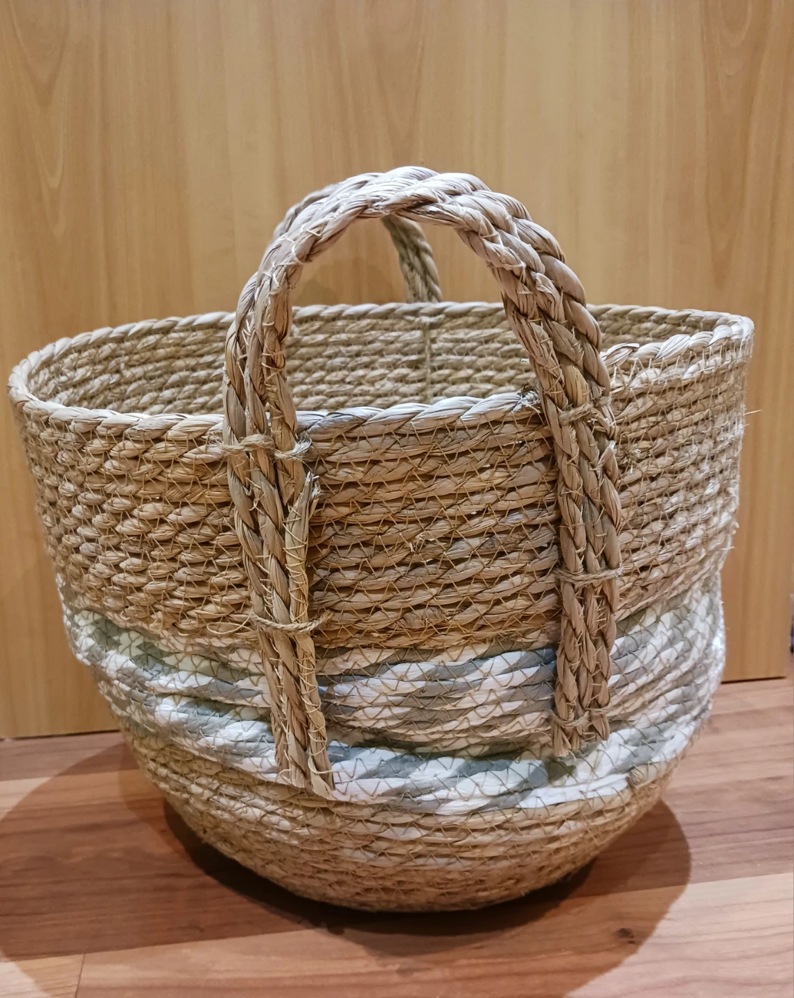Woven Straw Basket with Handles - photo 3
