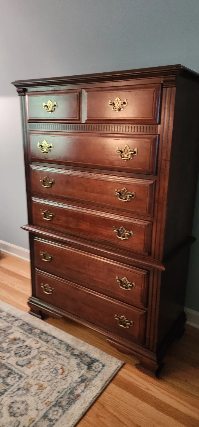Stanley Furniture Cherry Wood Tall Dresser / Chest of Drawers - photo 2