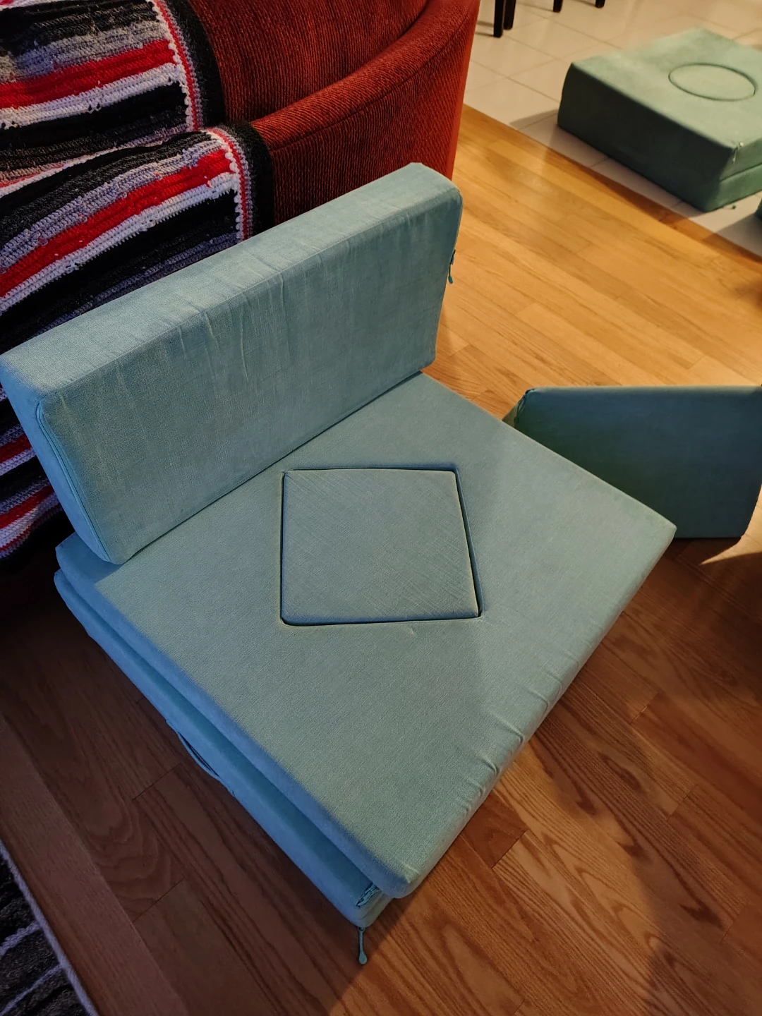 Light Teal Nugget Couch Pillow Fort Building Blocks - photo 4