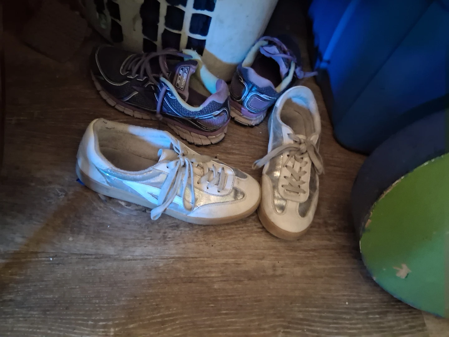 Brooks Running Shoes and Silver Sneakers