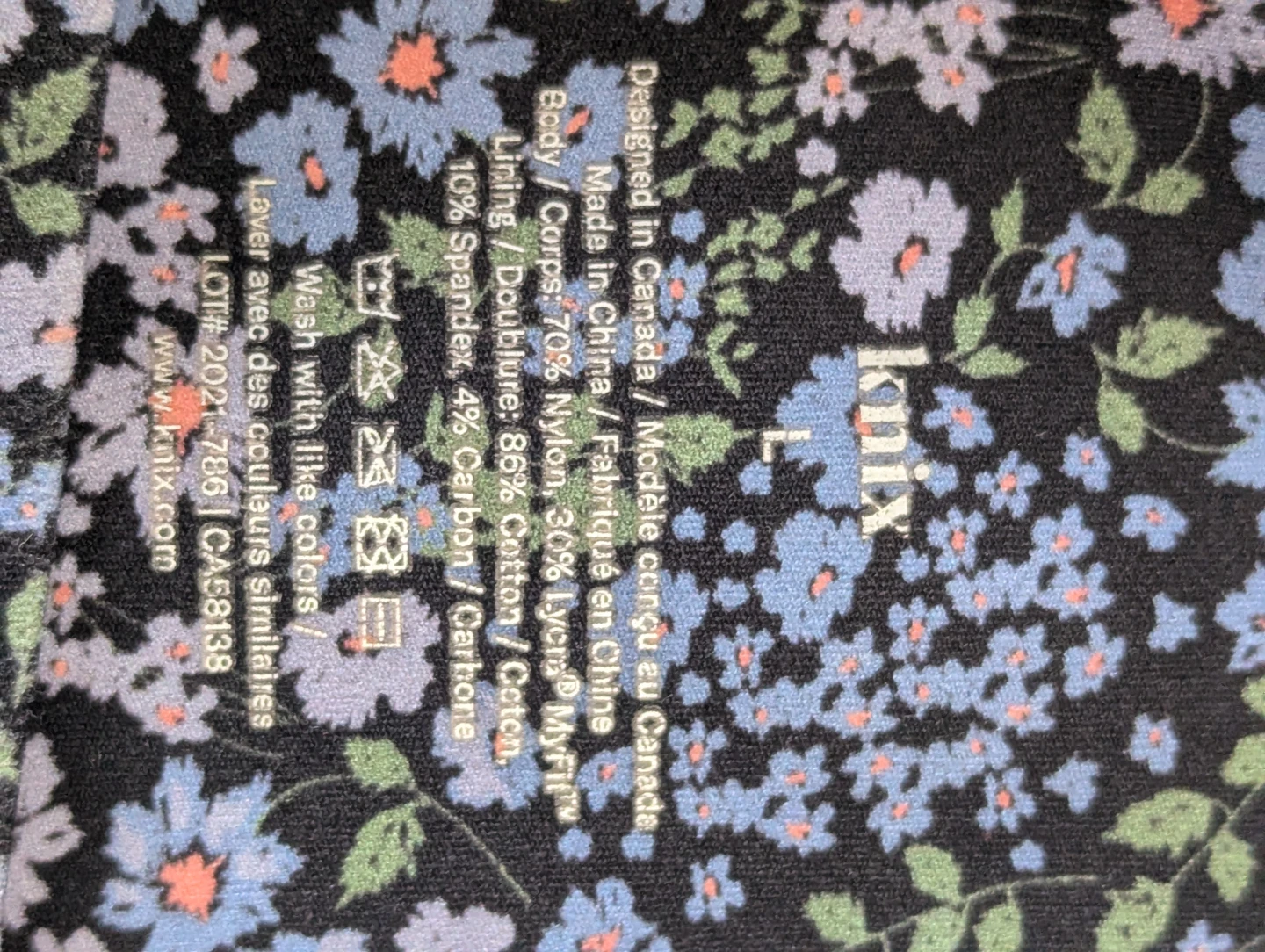 Knix Floral Leggings - Size L - photo 2